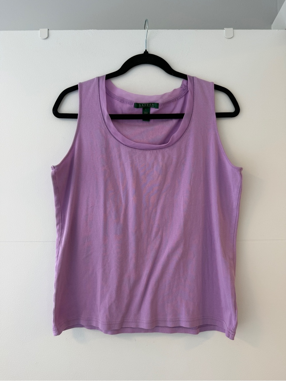Vintage Lauren Ralph Lauren Lilac Purple Cotton Tank Top Size L